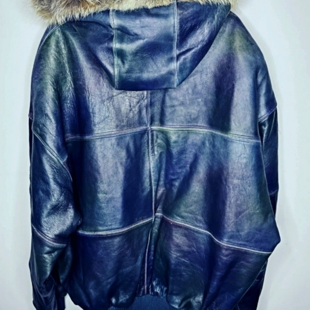 NewVintage Pelle Pelle Iridescent Genuine Coyote Fur Hood Limited Edition 1/40 - Picture 3 of 8